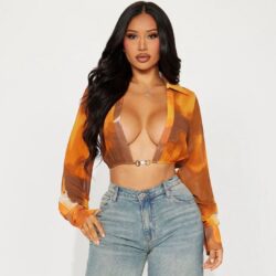 Cali Buckle Lapel Crop Top